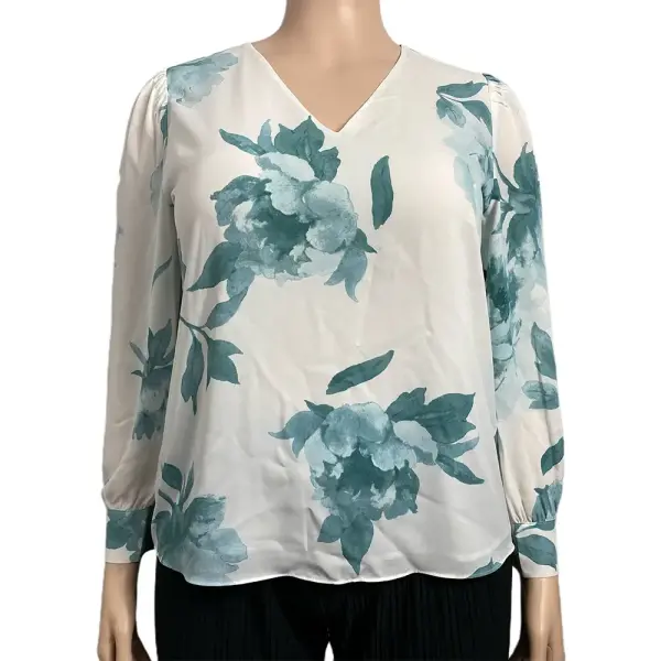 Alfani Watercolor Floral V-Neck Blouse