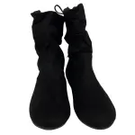 American Eagle Medium Black Faux Suede Tie Back Ankle Booties Size 3