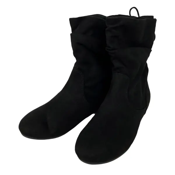 American Eagle Medium Black Faux Suede Tie Back Ankle Booties Size 3