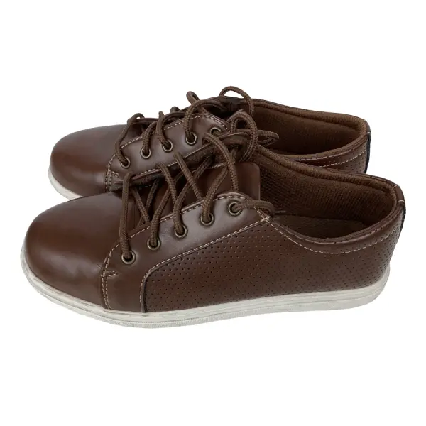 American Eagle Boys’ Liam Brown Perforated Casual Lace-Up Shoes Size 3