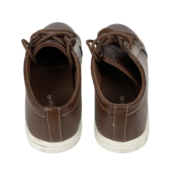 American Eagle Boys’ Liam Brown Perforated Casual Lace-Up Shoes Size 3
