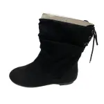 American Eagle Medium Black Faux Suede Tie Back Ankle Booties Size 3