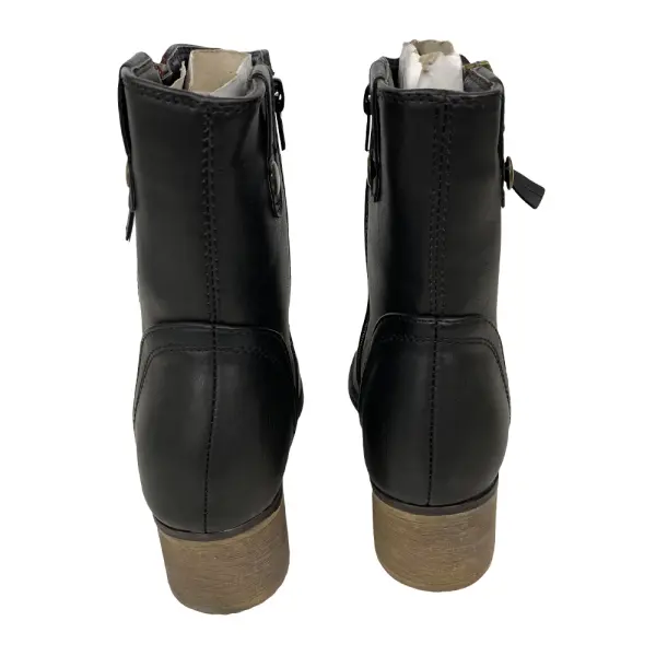 Bella Marie Georgia Ankle Boots Black Faux Leather Size 5.5