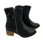 Bella Marie Georgia Ankle Boots Black Faux Leather Size 5.5