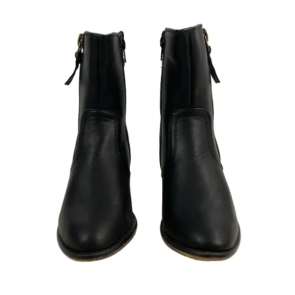 Bella Marie Georgia Ankle Boots Black Faux Leather Size 5.5