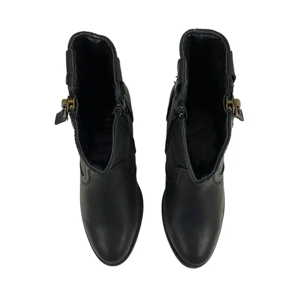 Bella Marie Georgia Ankle Boots Black Faux Leather Size 5.5