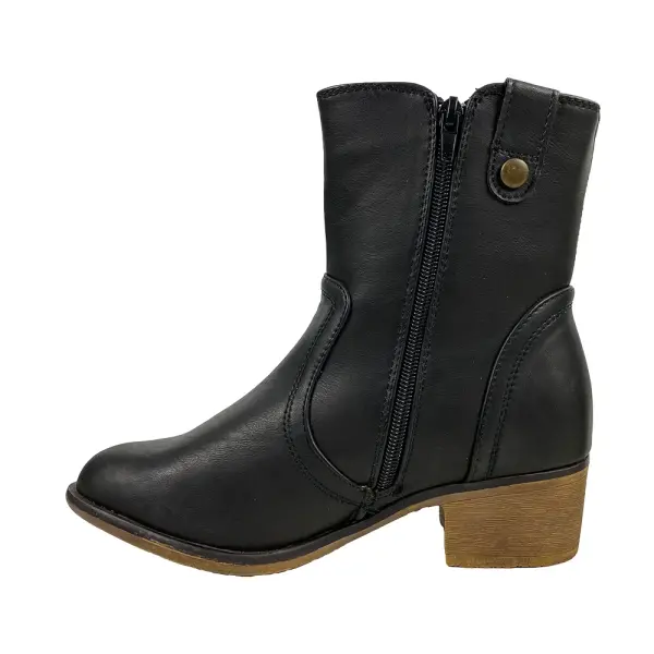 Bella Marie Georgia Ankle Boots Black Faux Leather Size 5.5
