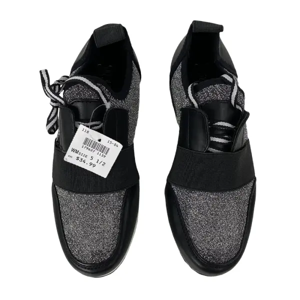 Brash Women’s Cody Black Silver Fashion Sneakers Size 5.5