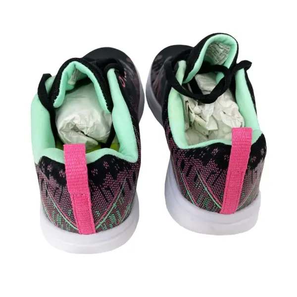 Champion Girls Athletic Sneakers Black Pink Green Size 3.5