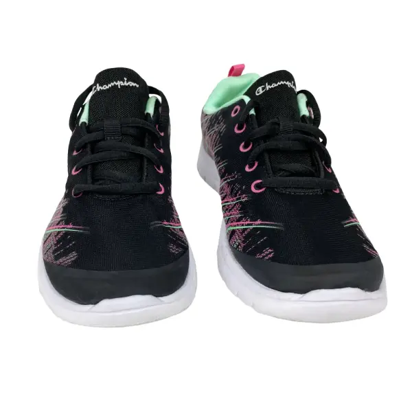 Champion Girls Athletic Sneakers Black Pink Green Size 3.5