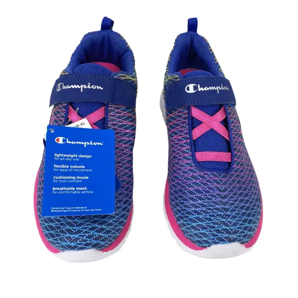 Champion Girls Performance Gusto Kallie II Blue Multi Sneakers Size 3.5