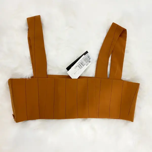 Danielle Bernstein Pintuck Corset Crop Top Size 8