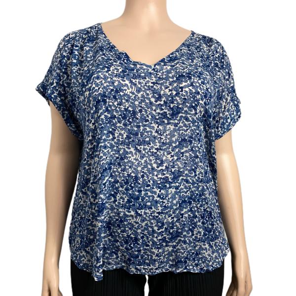 DKNY Jeans Abstract Print V-Neck Top