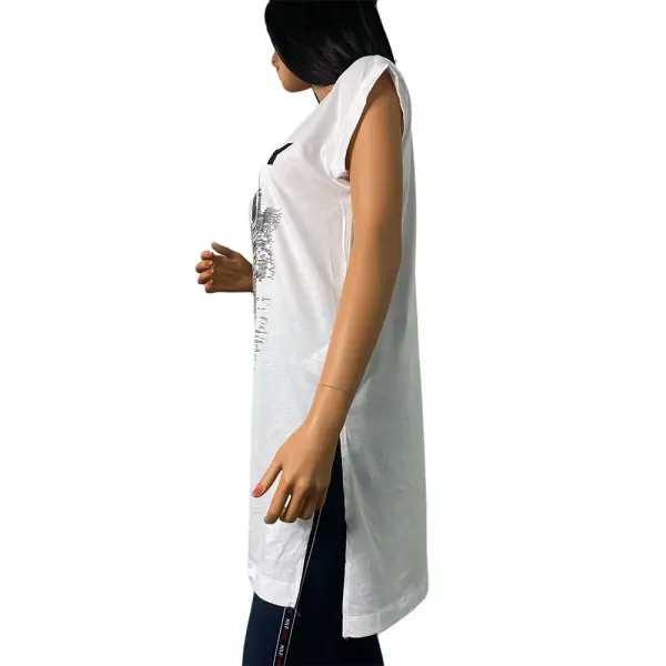 DKNY NYC Skyline Graphic High-Low Tunic