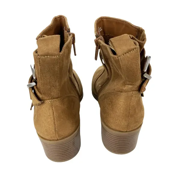 Forever 21 Light Brown Suede Buckled Ankle Boots Size 5.5