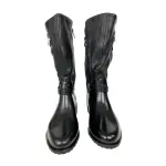 Forever Women’s Carrie 63 Knee High Round Toe Zip Up Lug Sole Rain Boots Size 4 Black