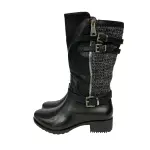 Forever Women’s Carrie 63 Knee High Round Toe Zip Up Lug Sole Rain Boots Size 4 Black