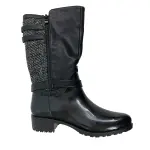 Forever Women’s Carrie 63 Knee High Round Toe Zip Up Lug Sole Rain Boots Size 4 Black