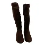 Lower East Side Brown Faux Suede Boots