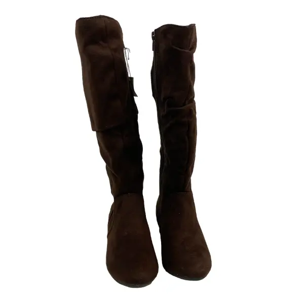 Lower East Side Brown Faux Suede Boots