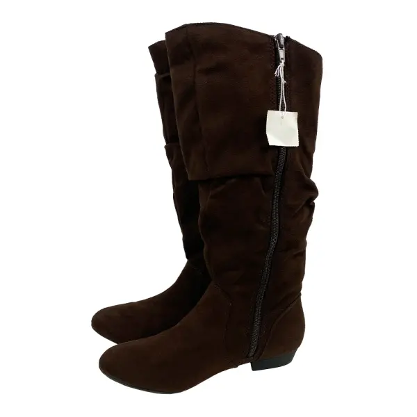 Lower East Side Brown Faux Suede Boots