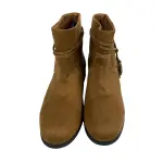 Zoe & Zac Suede Like Tassel Ankle Boots Girls Size 4 Tan Brown